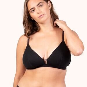 Lively The Ribbed Busty Bralette Black Bra Size 3